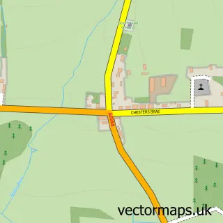 Street map sample of Chesters, Roxburgh, Ettrick and Lauderdale