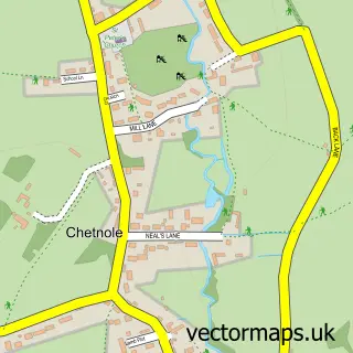 Street map sample of Chetnole, Dorset