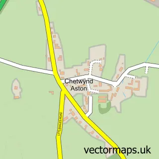 Street map sample of Chetwynd Aston, Shropshire
