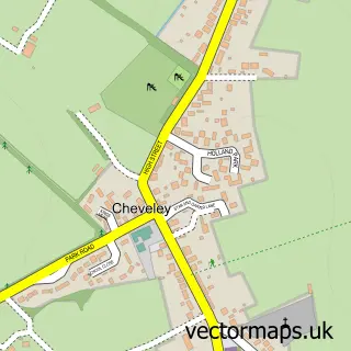 Street map sample of Cheveley, Cambridgeshire