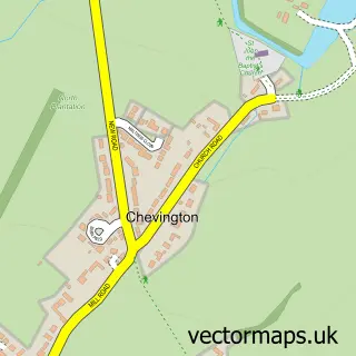 Street map sample of Chevington, Suffolk
