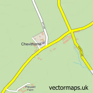 Street map sample of Chevithorne, Devon