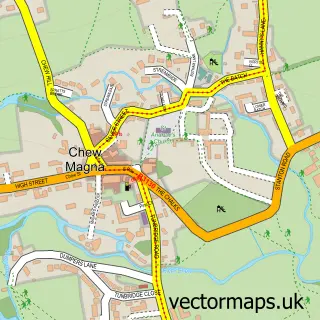 Street map sample of Chew Magna, Somerset