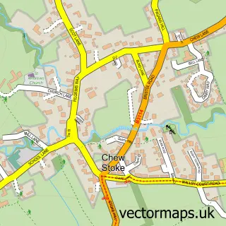 Street map sample of Chew Stoke, Somerset
