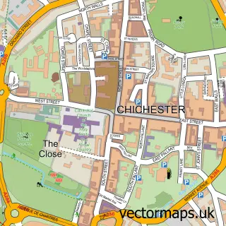 Street map sample of Chichester, West Sussex