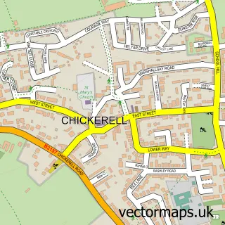 Street map sample of Chickerell, Dorset