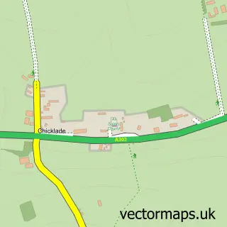 Street map sample of Chicklade, Wiltshire