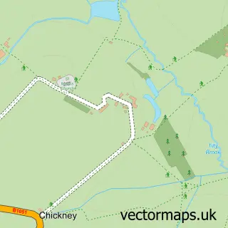 Street map sample of Chickney, Essex