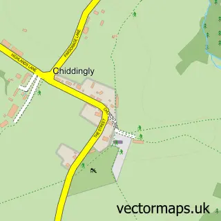 Street map sample of Chiddingly, East Sussex