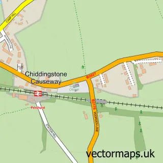 Street map sample of Chiddingstone Causeway, Kent