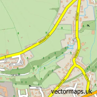 Street map sample of Chilcompton, Somerset