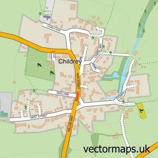 Street map sample of Childrey, Oxfordshire