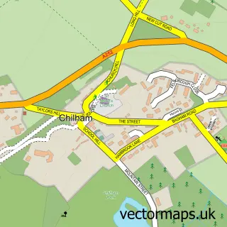 Street map sample of Chilham, Kent