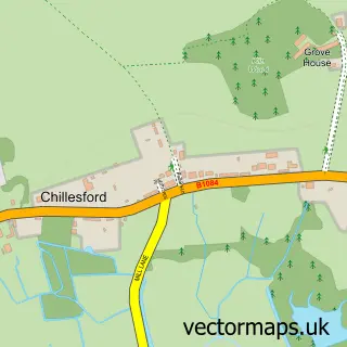 Street map sample of Chillesford, Suffolk