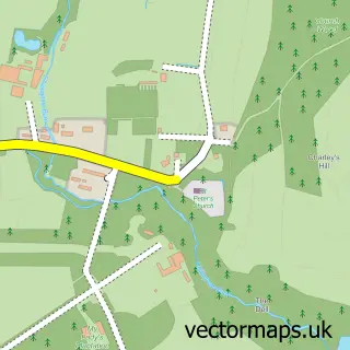 Street map sample of Chillingham, Northumberland