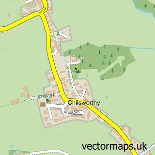 Street map sample of Chilsworthy, Devon