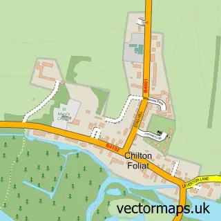 Street map sample of Chilton Foliat, Wiltshire