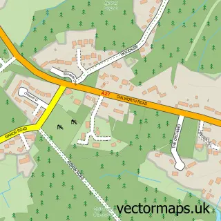 Street map sample of Chilworth, Hampshire