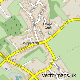 Street map sample of Chipperfield, Hertfordshire