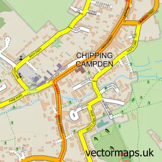Street map sample of Chipping Campden, Gloucestershire