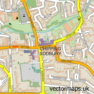 Street map sample of Chipping Sodbury, Gloucestershire