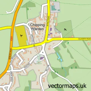 Street map sample of Chipping Warden, Northamptonshire