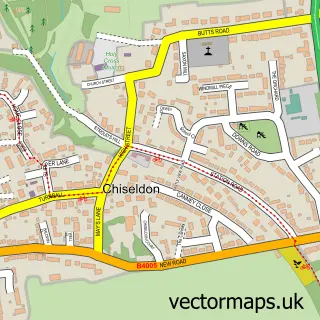 Street map sample of Chiseldon, Wiltshire
