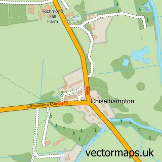 Street map sample of Chiselhampton, Oxfordshire