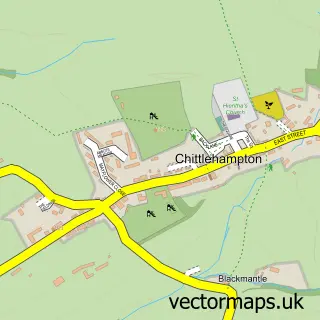 Street map sample of Chittlehampton, Devon