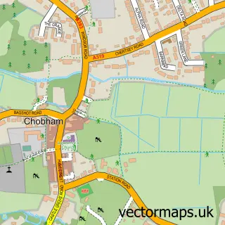 Street map sample of Chobham, Surrey