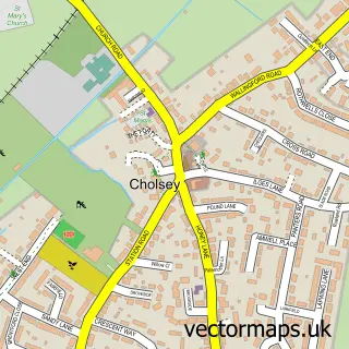 Street map sample of Cholsey, Oxfordshire