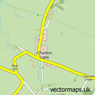 Street map sample of Chorlton, Cheshire
