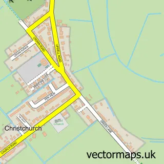 Street map sample of Christchurch, Cambridgeshire