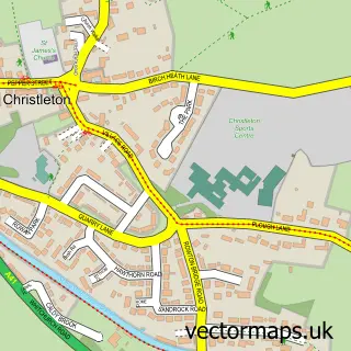 Street map sample of Christleton, Cheshire