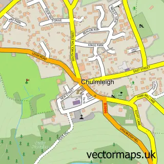Street map sample of Chulmleigh, Devon