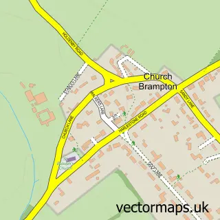 Street map sample of Church Brampton, Northamptonshire