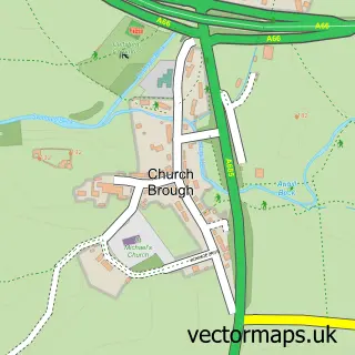 Street map sample of Church Brough, Cumbria