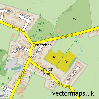 Street map sample of Church End, Bedfordshire
