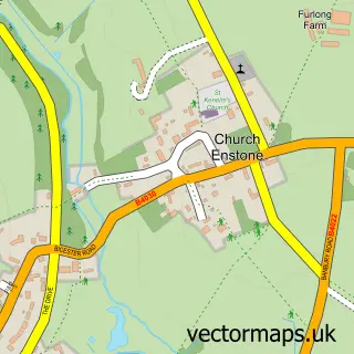 Street map sample of Church Enstone, Oxfordshire