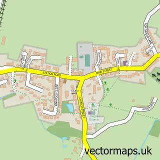 Street map sample of Church Fenton, North Yorkshire