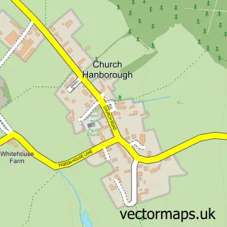 Street map sample of Church Hanborough, Oxfordshire