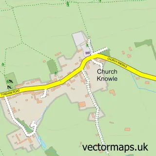 Street map sample of Church Knowle, Dorset