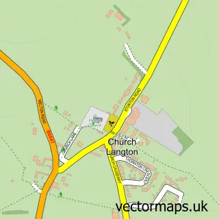 Street map sample of Church Langton, Leicestershire