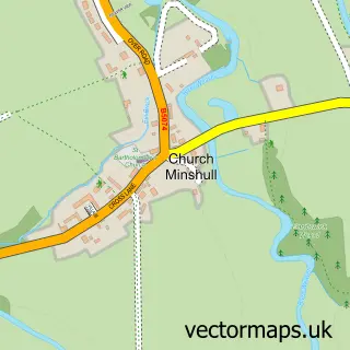 Street map sample of Church Minshull, Cheshire