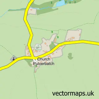 Street map sample of Church Pulverbatch, Shropshire