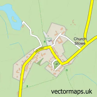 Street map sample of Church Stowe, Northamptonshire