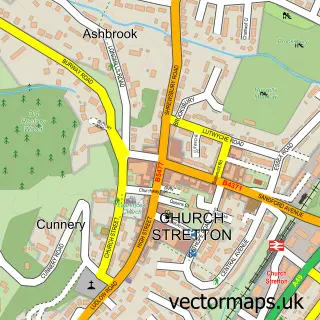 Street map sample of Church Stretton, Shropshire