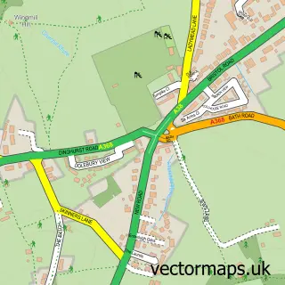 Street map sample of Churchill, Somerset