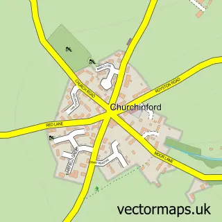 Street map sample of Churchinford, Somerset