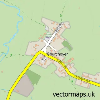 Street map sample of Churchover, Warwickshire